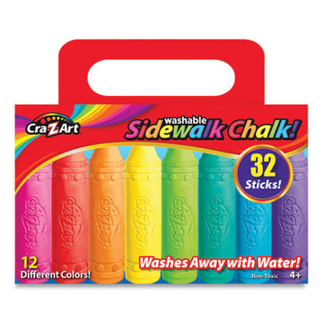 Cra-Z-Art® Washable Sidewalk Chalk, 12 Assorted Colors, 32 Sticks-box freeshipping - TVN Wholesale